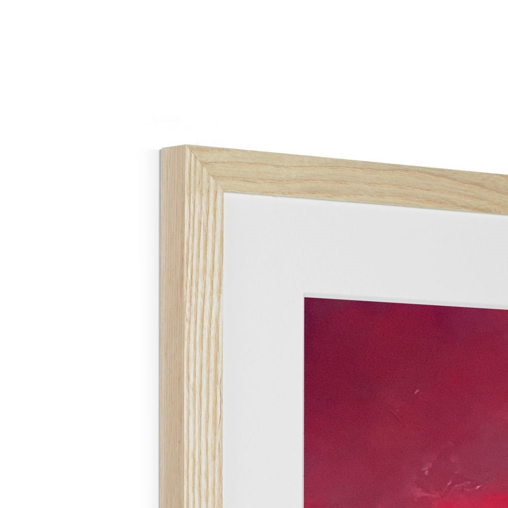 Wooden frame with red artwork in Into The Glencoe Dusk Art Prints
