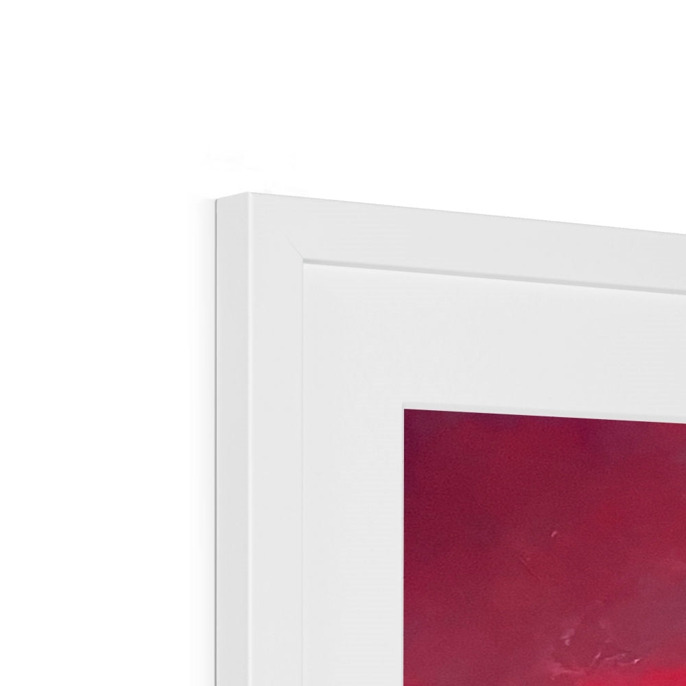 White picture frame with red interior in Into The Glencoe Dusk Art Prints