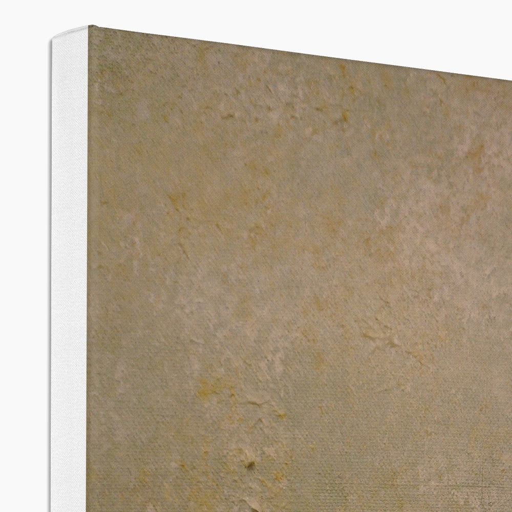 Beige textured concrete wall panel with white border in Into The Munro Mist Canvas Prints
