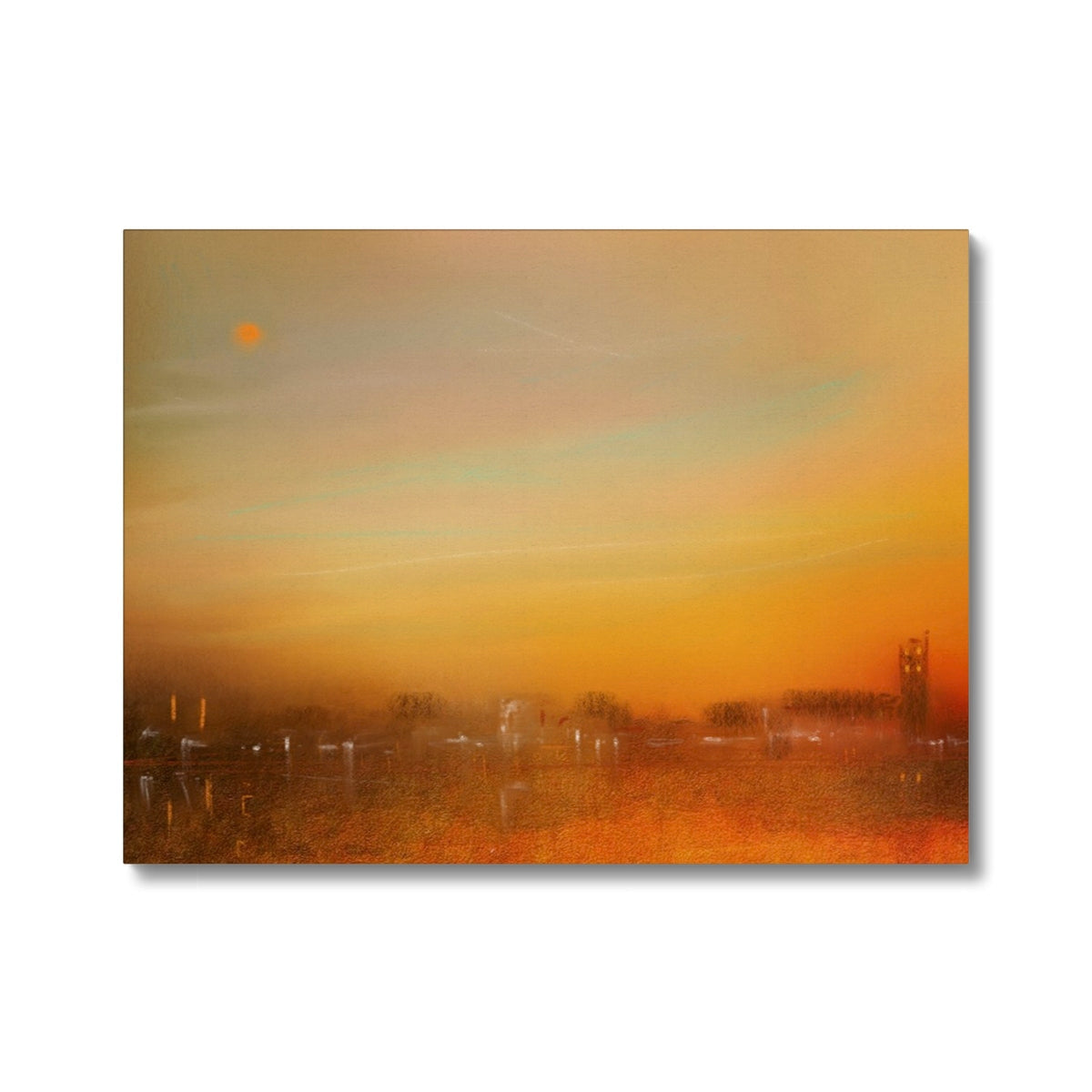 Inveraray Dusk orange sunset cityscape canvas print with warm glow