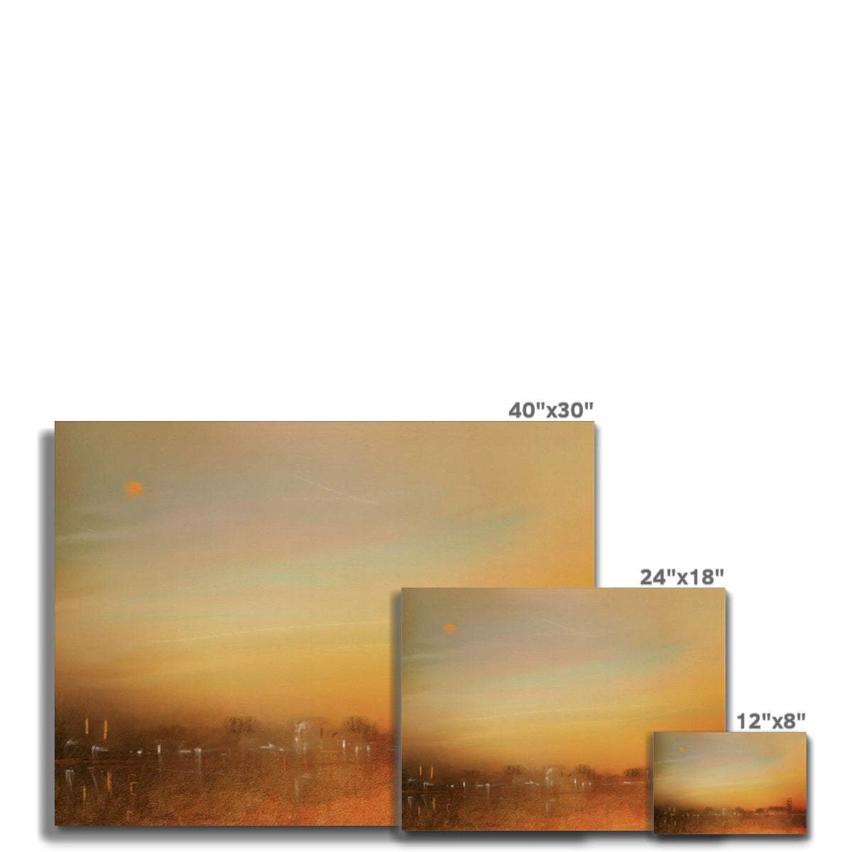 40x30 inch Inveraray Dusk canvas print of sunset over water