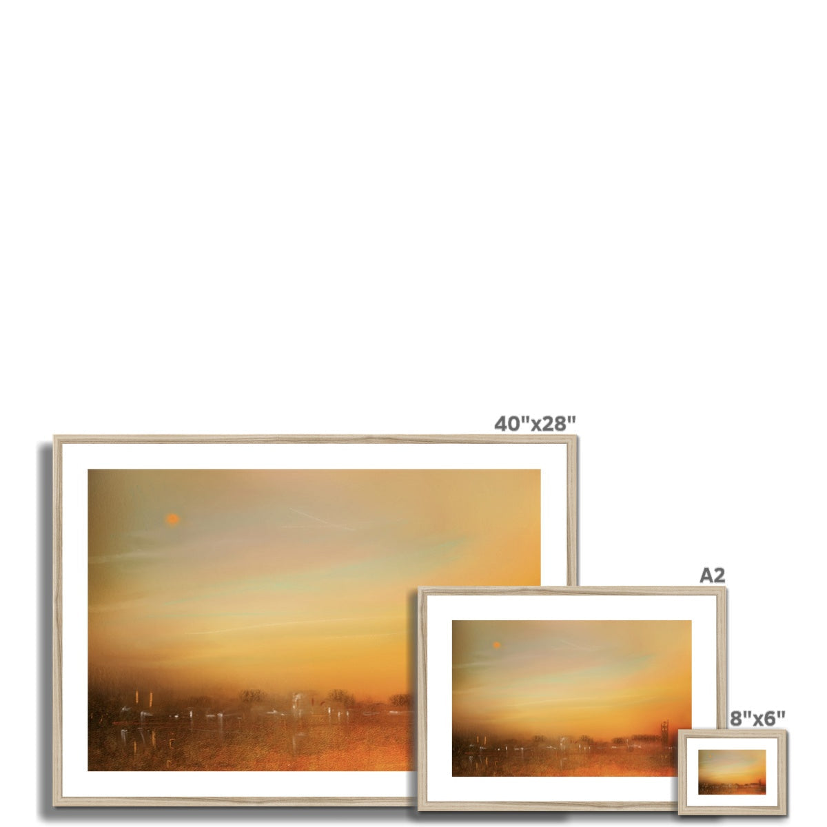 40x28 Inch Framed Inveraray Dusk Sunset Landscape Art Print