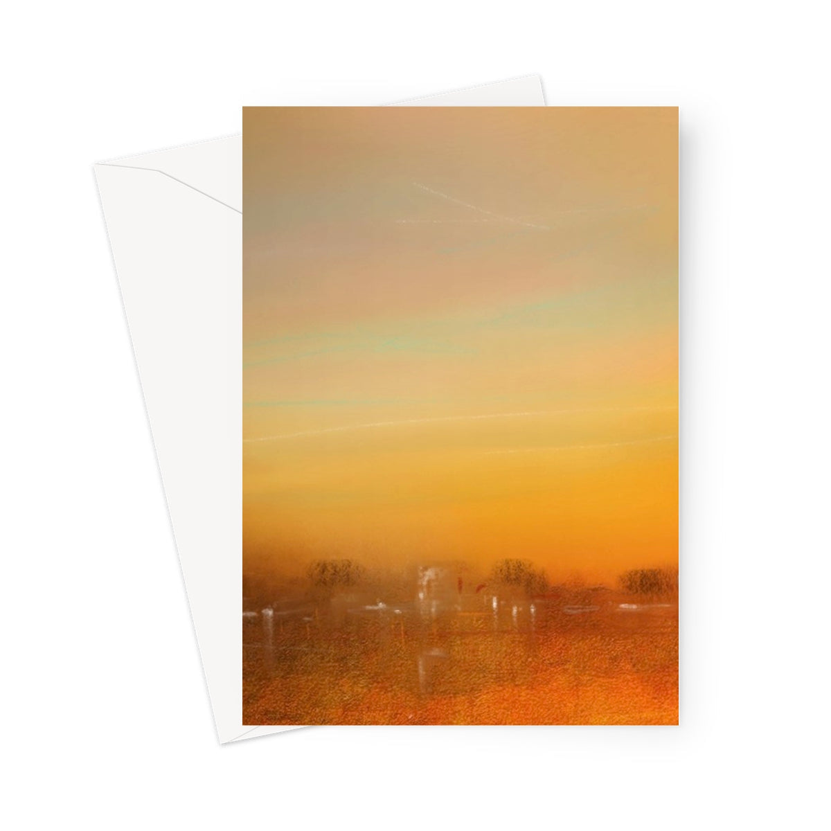 Inveraray Dusk Greeting Card: Orange Sunset Gradient with Subtle Texture