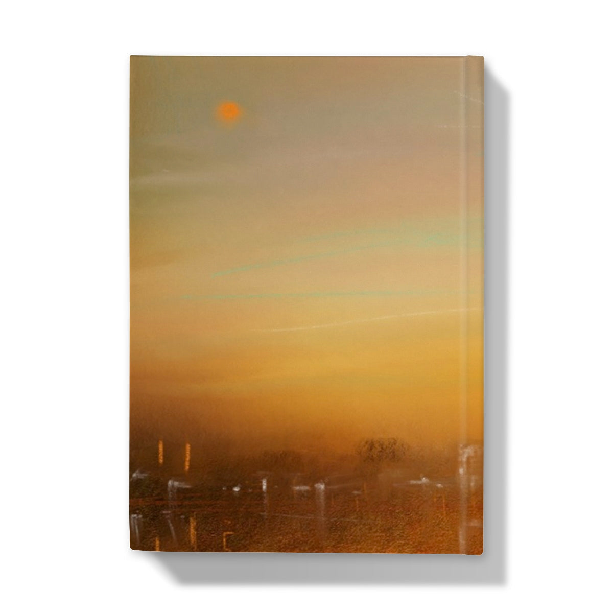 Golden sunset canvas wall art with gradient sky and cityscape silhouette
