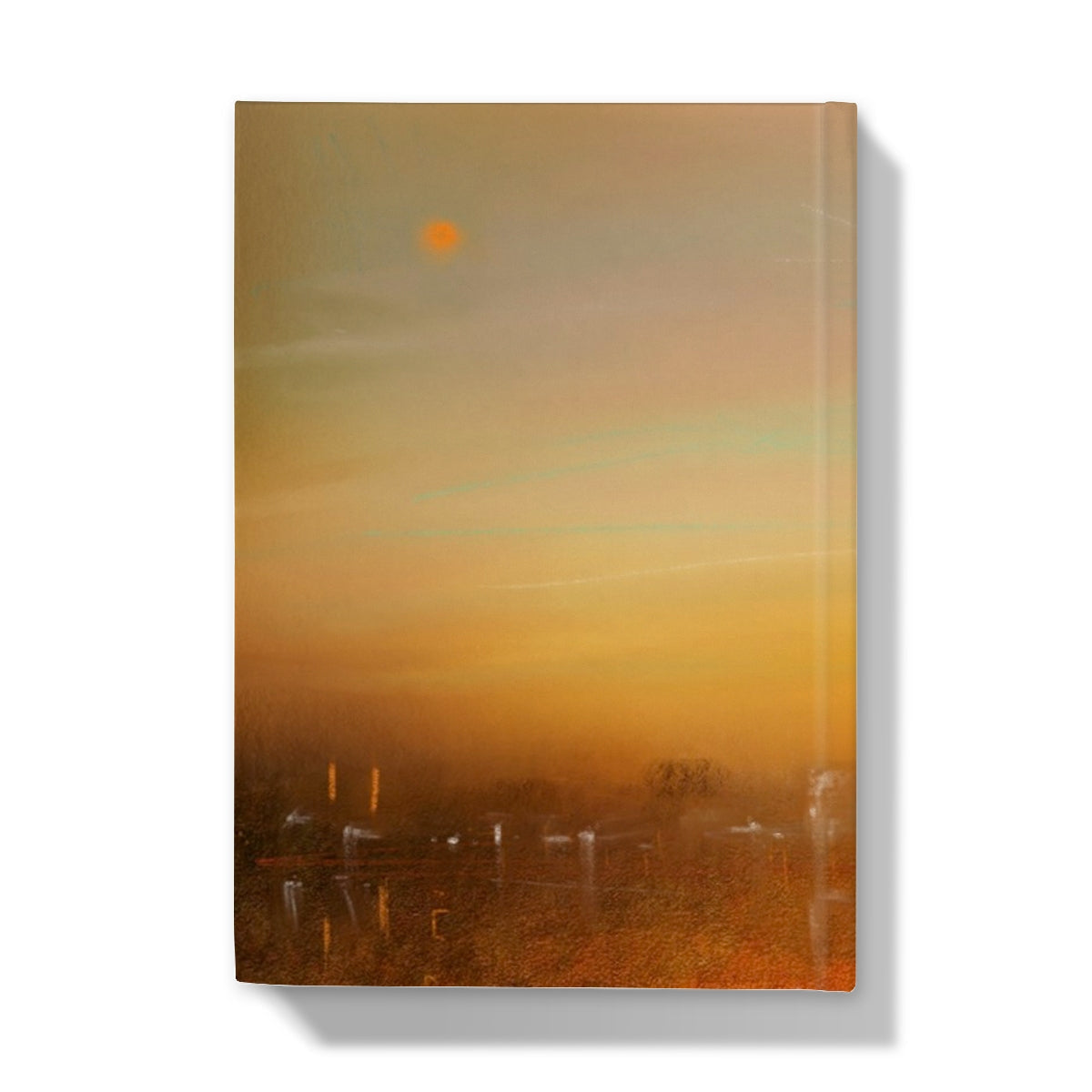 Golden sunset cityscape hardcover notebook, Inveraray Dusk journal