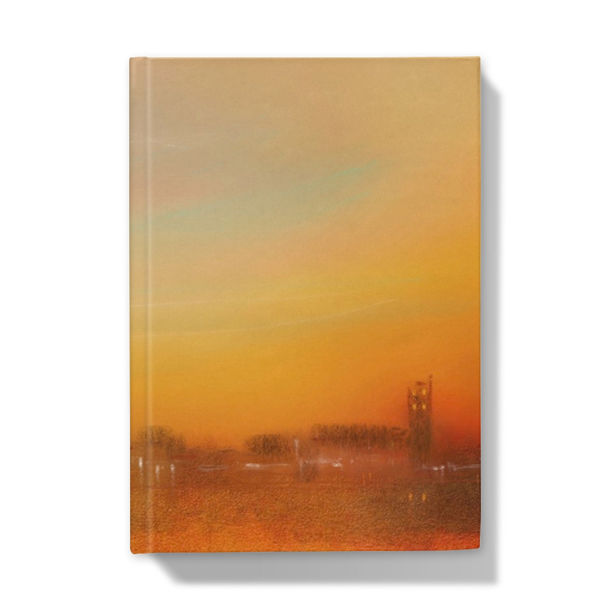 Inveraray Dusk Hardback Journal with orange sunset textured cover