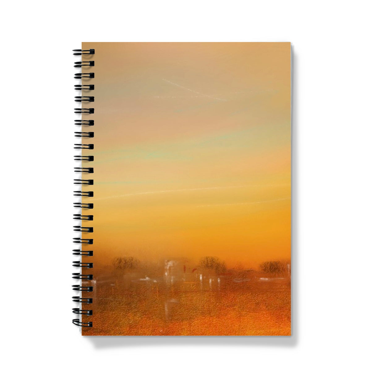 Inveraray Dusk spiral-bound notebook with sunset orange-yellow cover