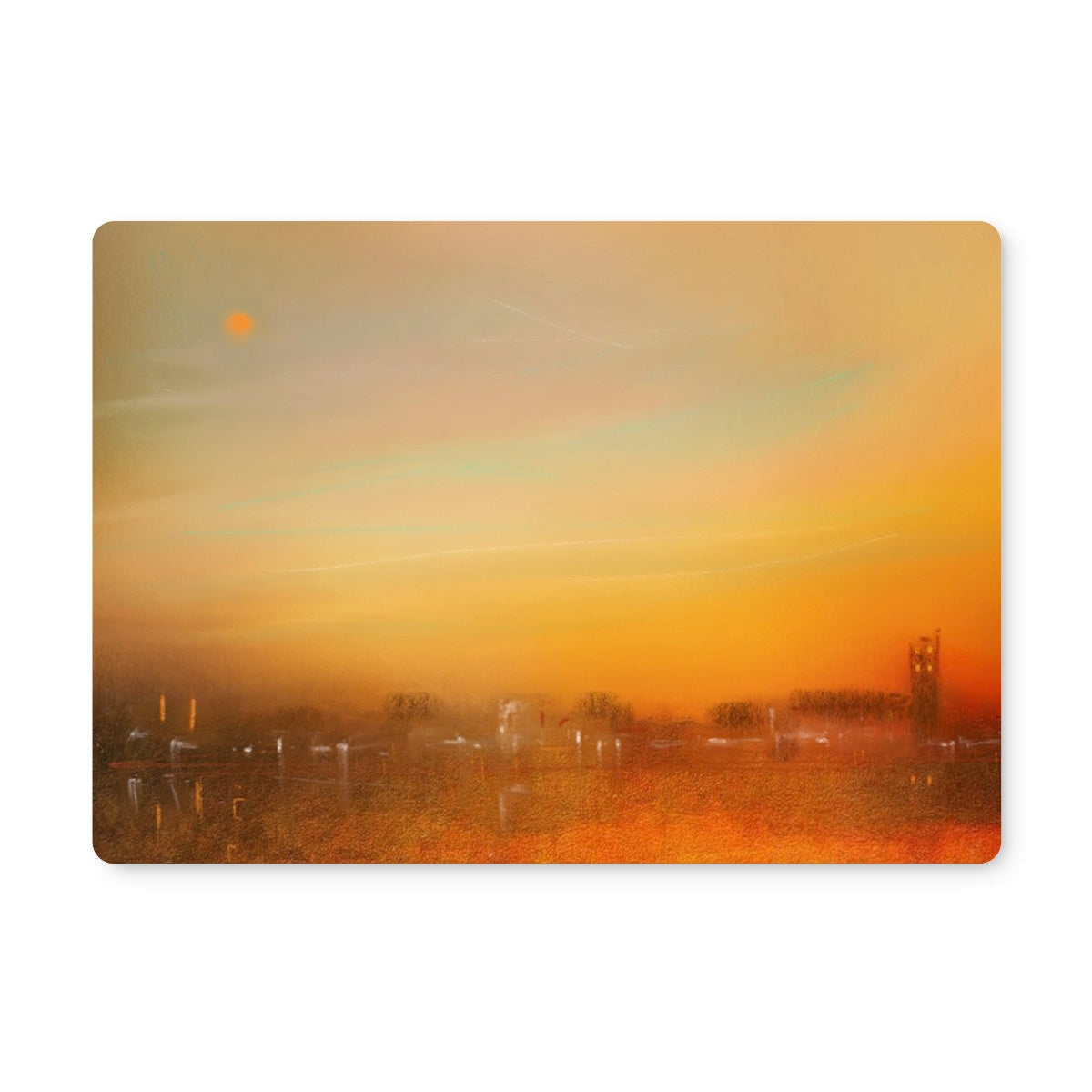 Golden sunset cityscape canvas wall art print