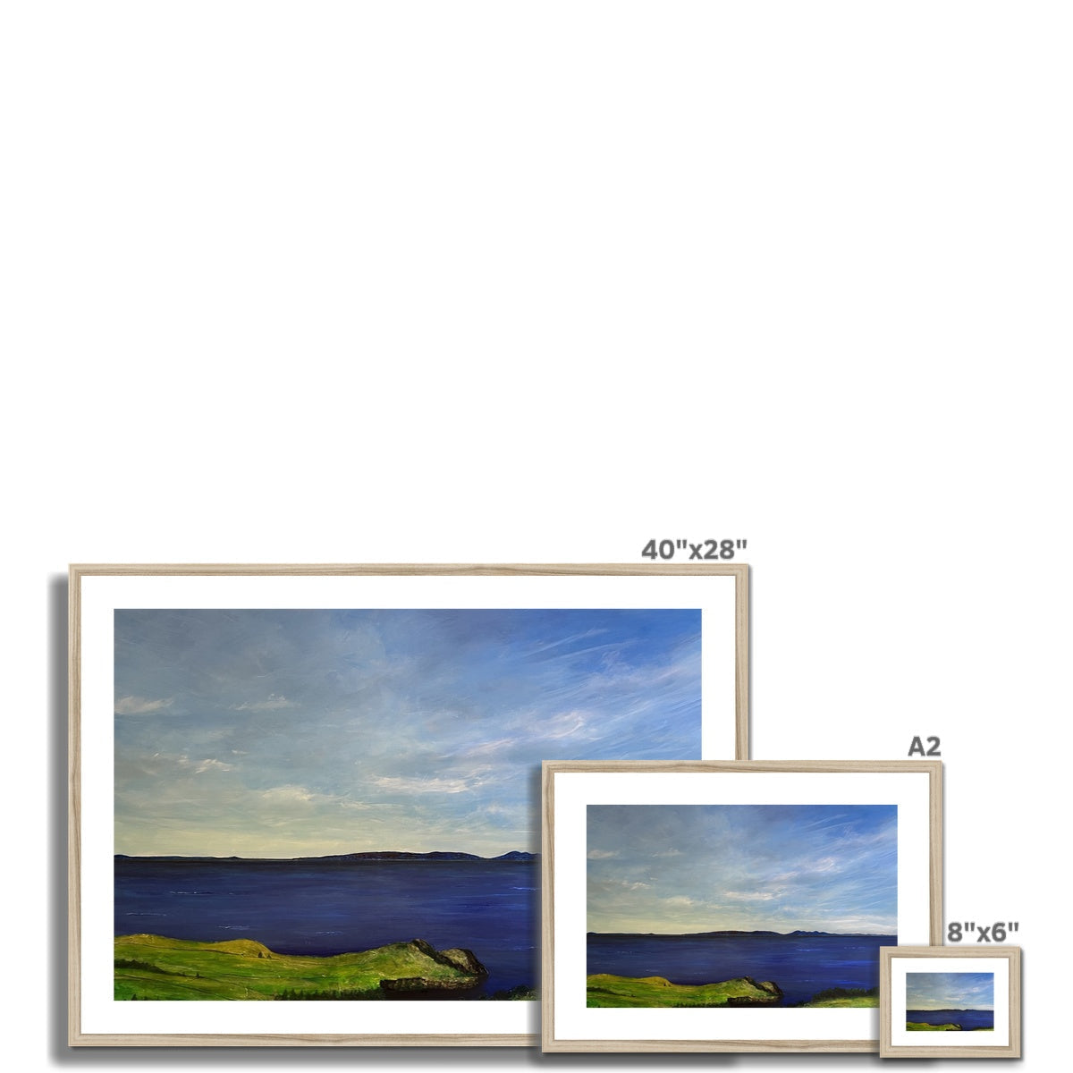 40x28 inch silver frame with From Ireland To Scotland landscape print