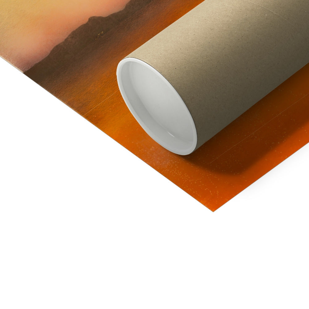 Islay Dawn Artist Proof print in brown cardboard tube with orange base