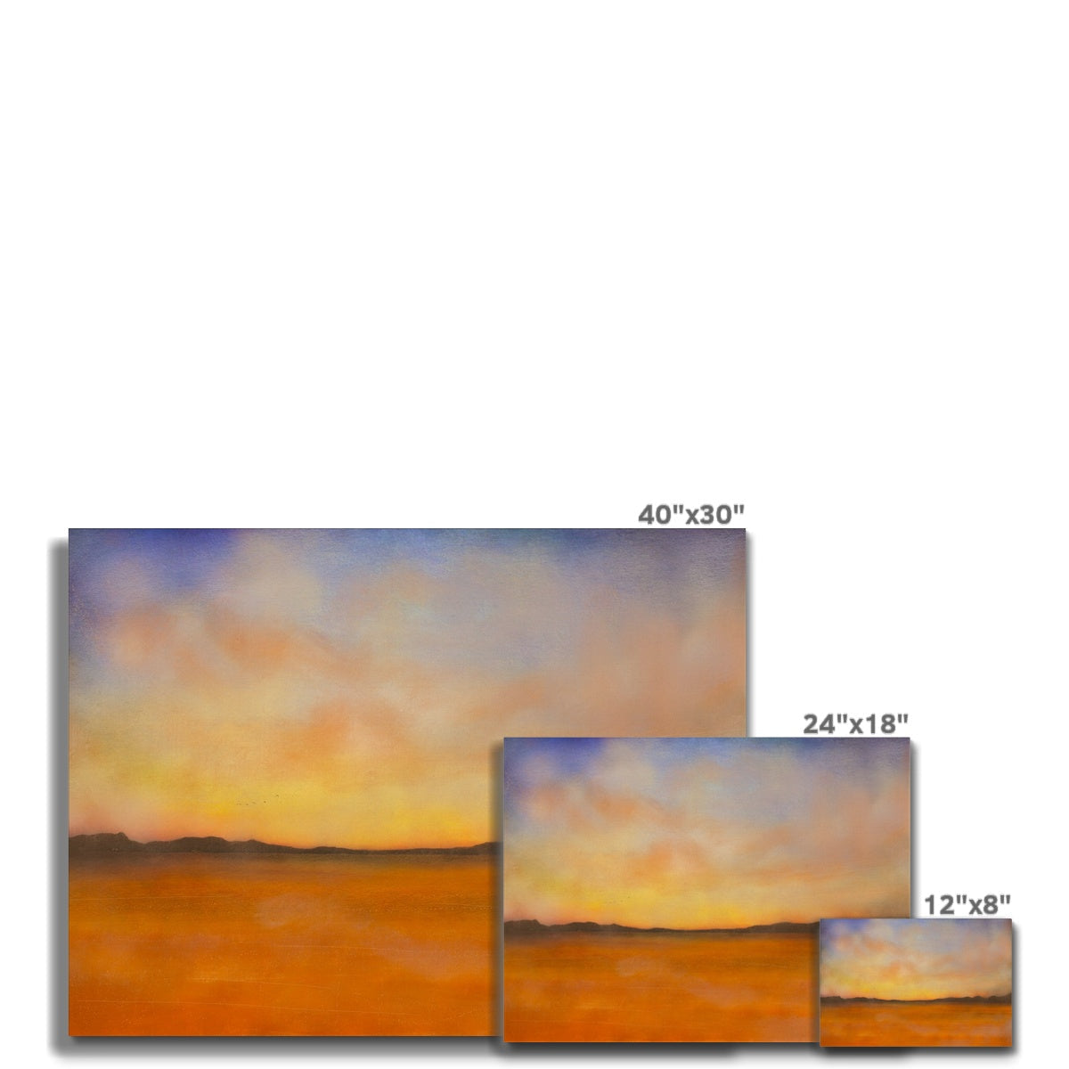 Islay Dawn 40x30 canvas print of sunset landscape in orange hues