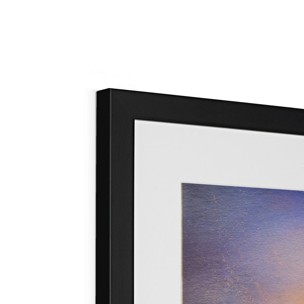 Black matte frame with white mat and Islay Dawn abstract art print