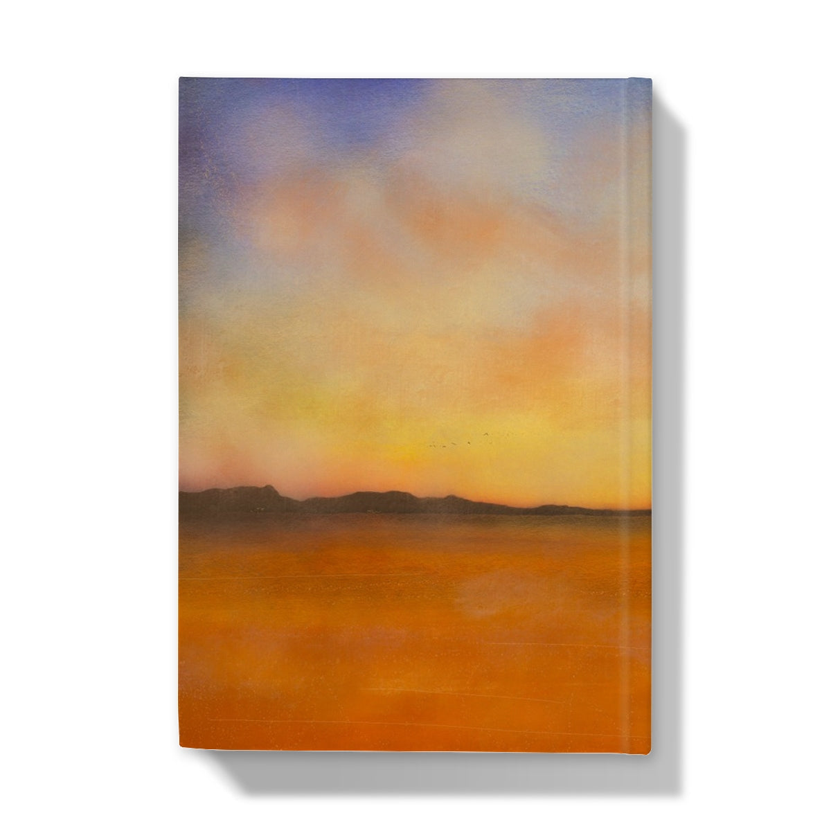 Islay Dawn Hardback Journal with orange yellow abstract landscape cover