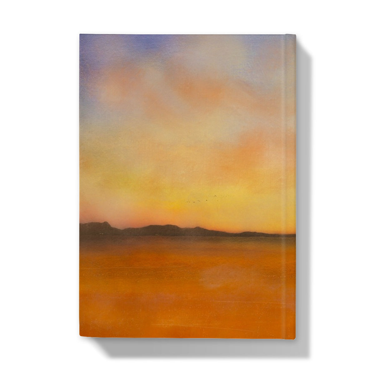 Islay Dawn journal with canvas sunset landscape in warm abstract hues