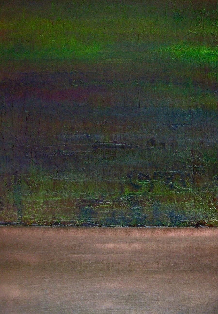 Abstract landscape painting titled Islay Northern Lights Original Painting displayed