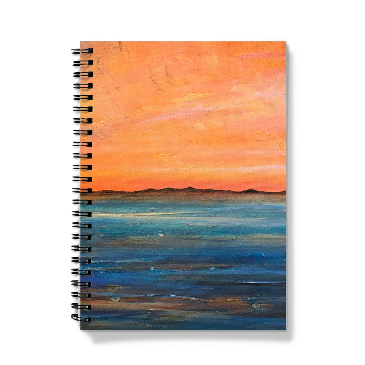 Spiral-bound Isle of Gigha Notebook with abstract sunset design
