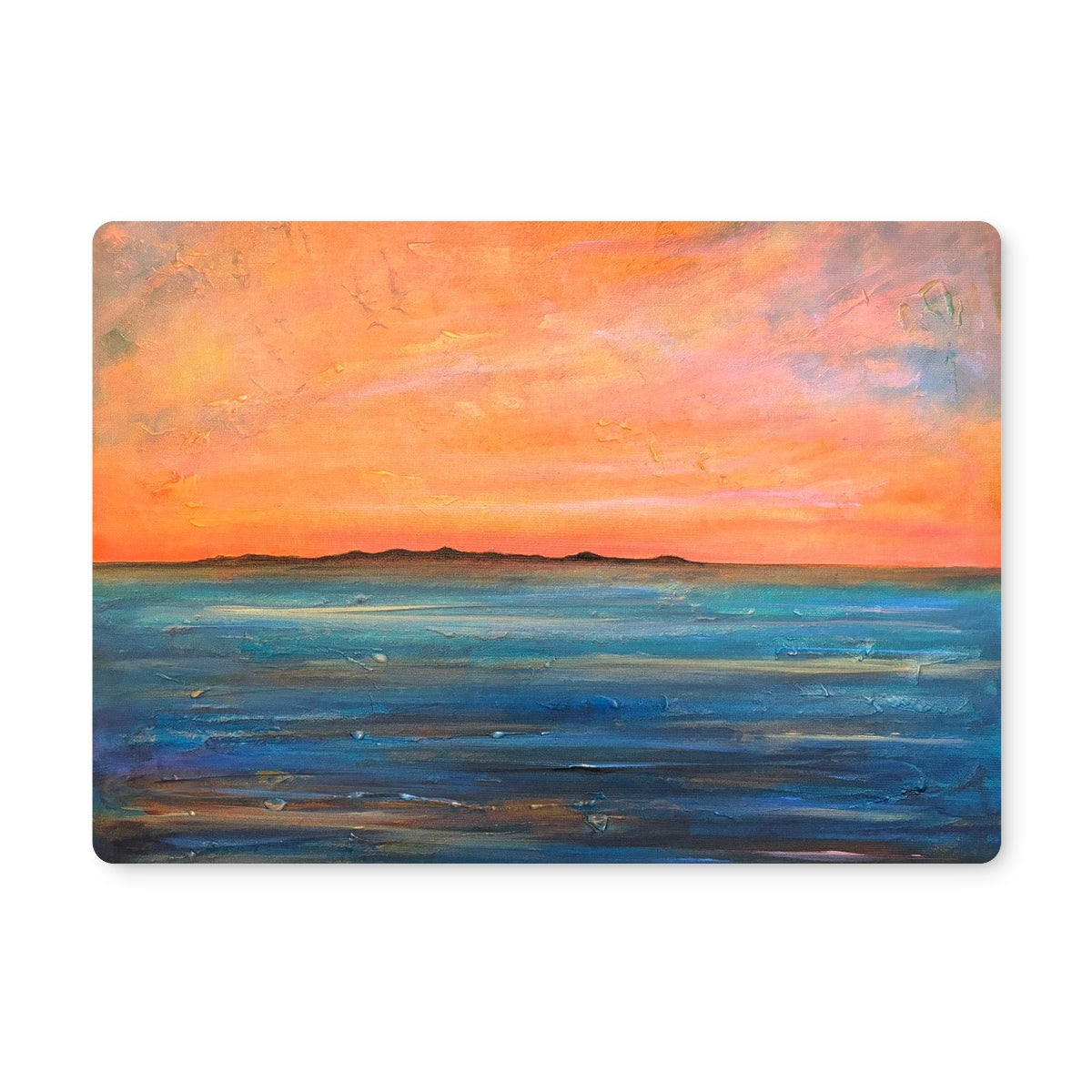 Orange sunset beach canvas print on Isle of Gigha placemat