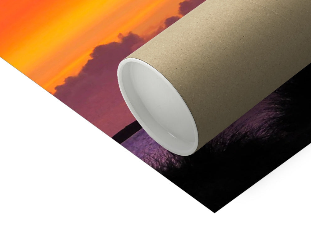 Isle of Gigha post sunset fine art print in brown tube