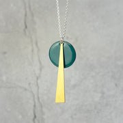 Collier géométrique vert jade