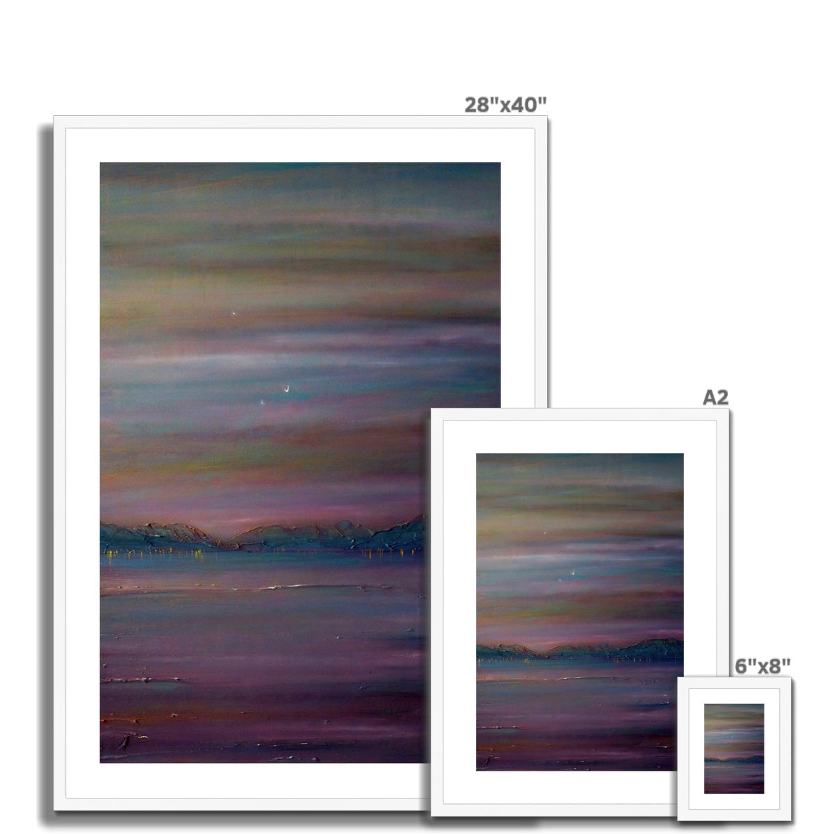 Framed abstract Jupiter, Venus & Moon over River Clyde print
