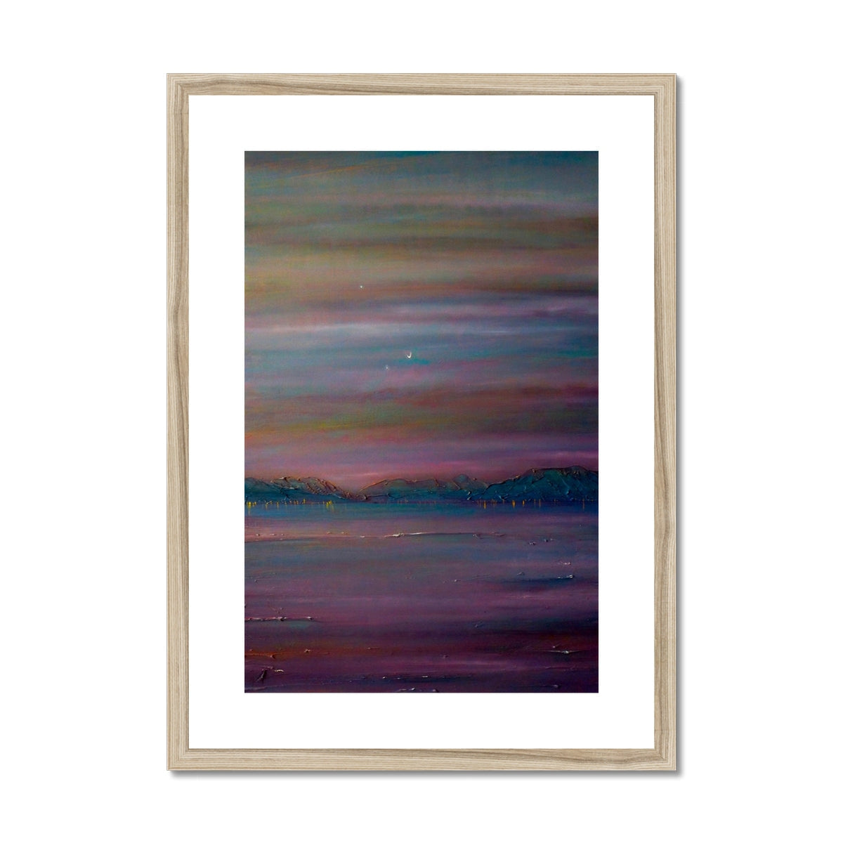 Framed abstract print of Jupiter, Venus & Moon over River Clyde