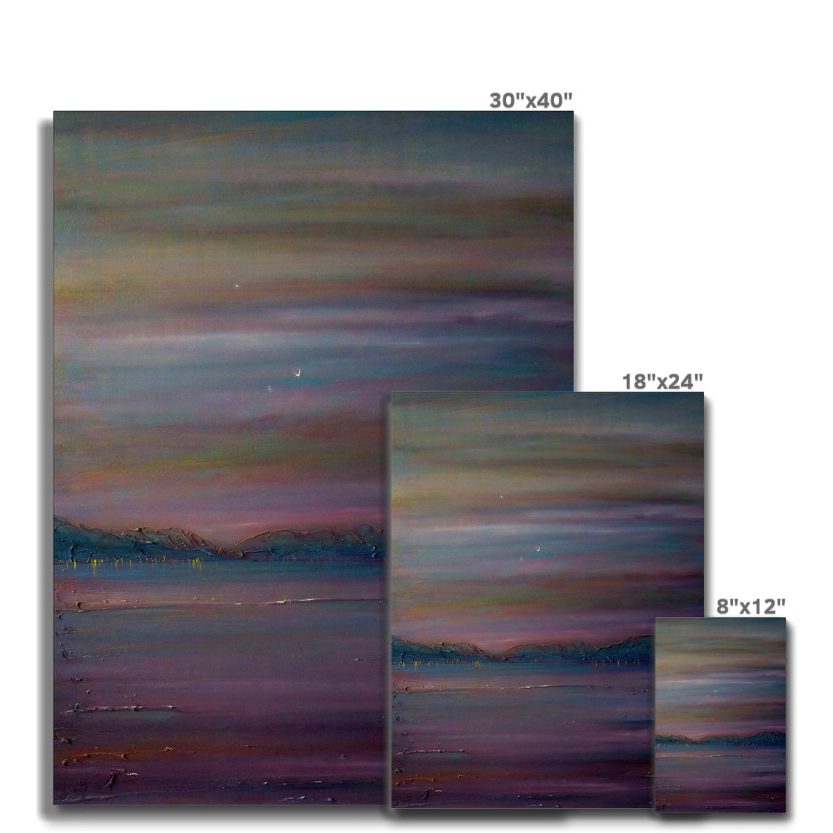 Jupiter, Venus & Moon over River Clyde abstract canvas art