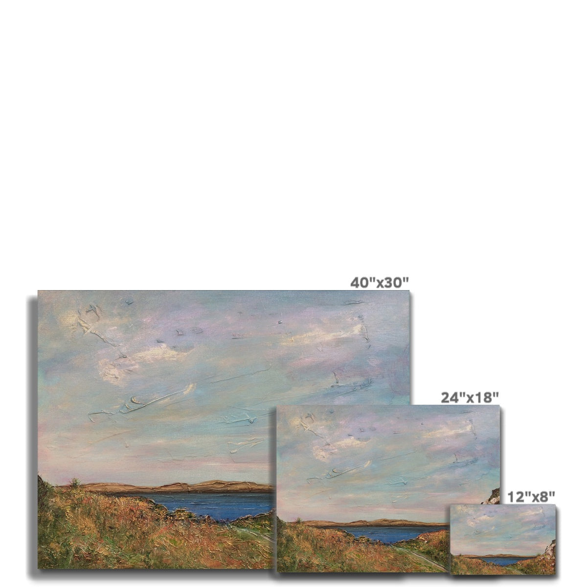 Jura From Crinan 40x30 inch coastal canvas painting