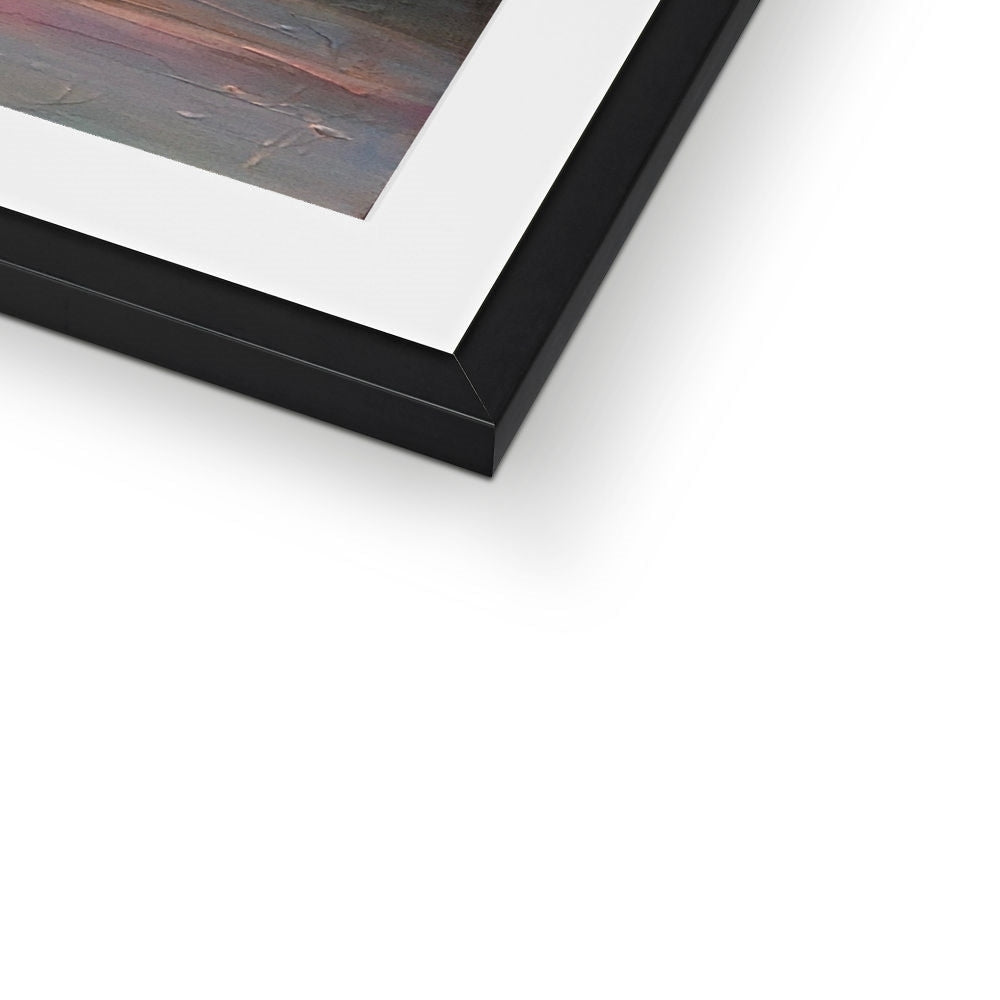 Jura Dawn abstract artwork in black matte frame with white mat