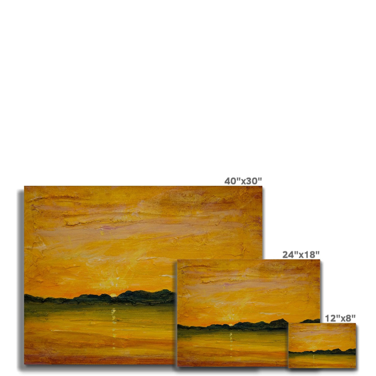 Yellow and green abstract Jura Sunset landscape canvas print