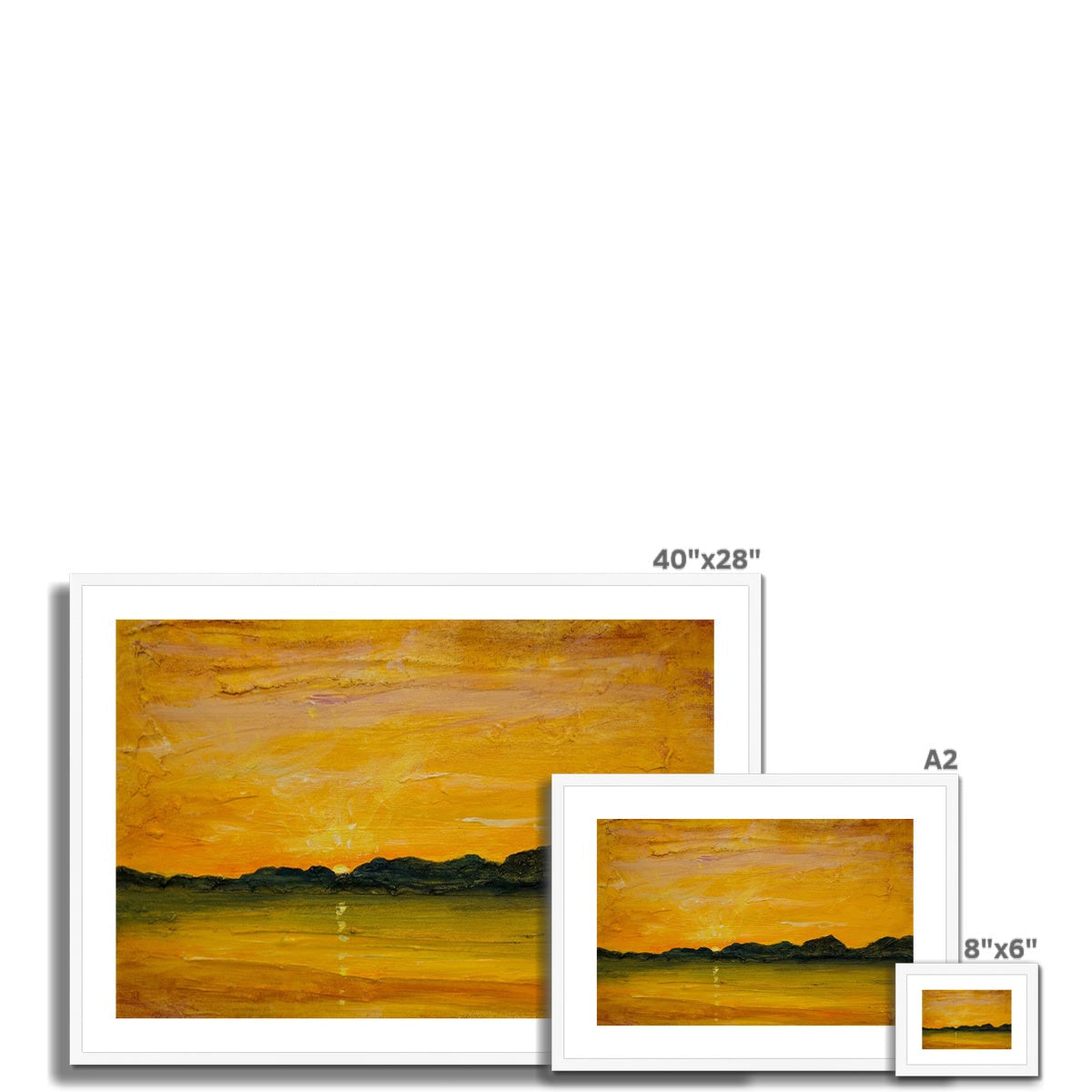 Jura Sunset minimalist abstract landscape painting in warm golden hues
