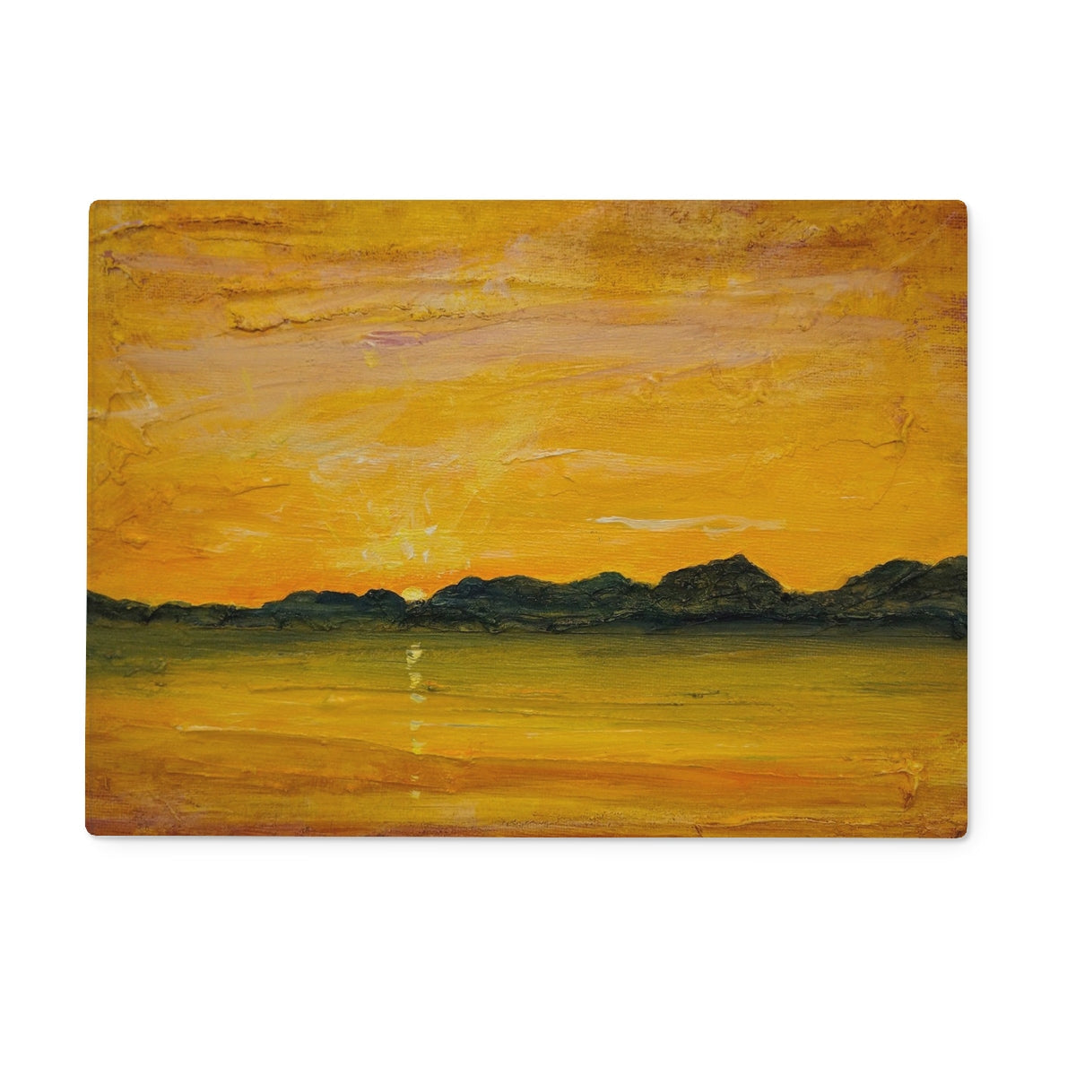 Jura Sunset Glass Chopping Board - Hebridean Islands Art Gallery Scotland - Free Shipping Worldwide