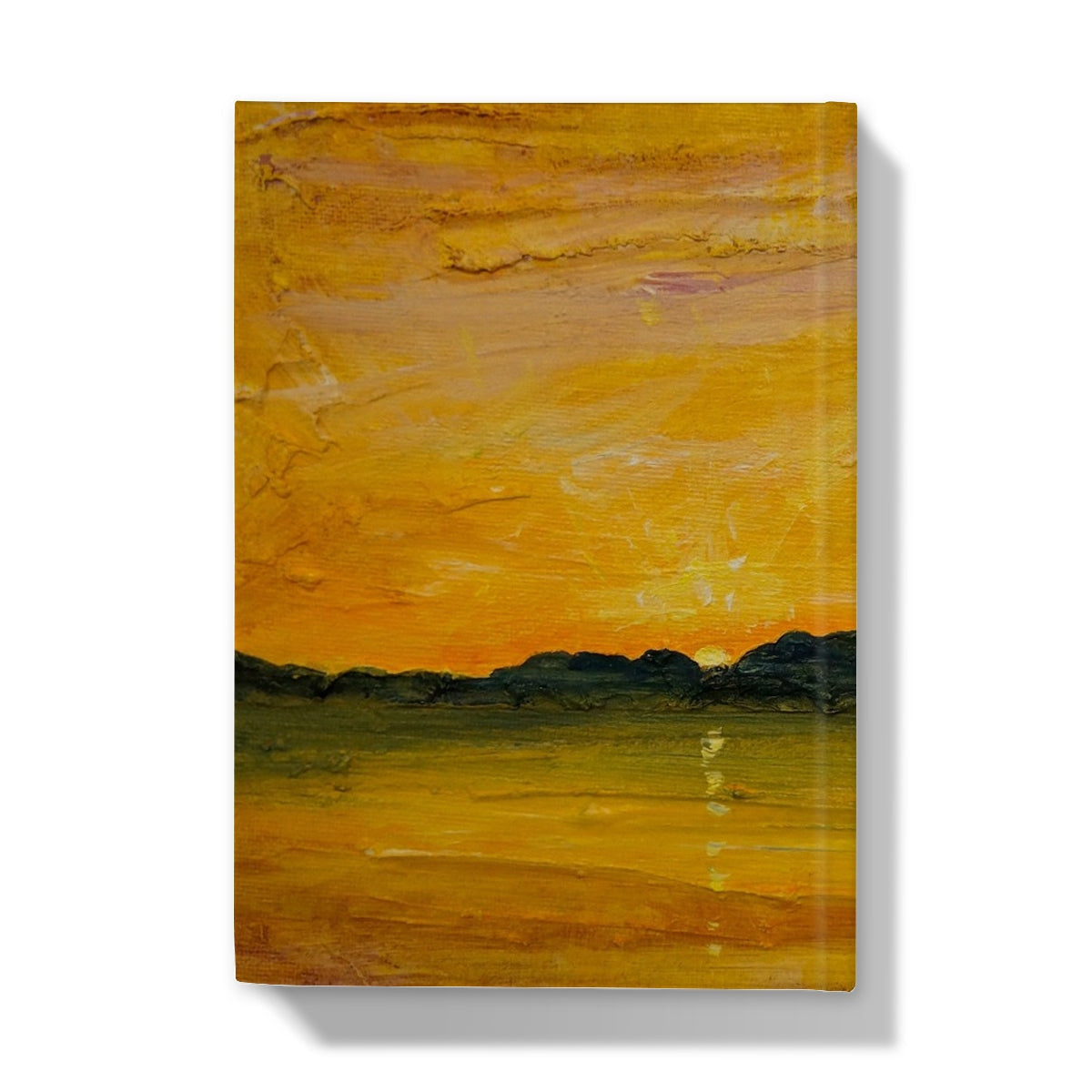 Jura Sunset journal with yellow orange sunset landscape art print