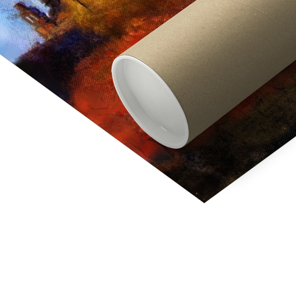 Rolled-up Kelvingrove Art Gallery Hahnemuhle German Etching print of abstract red orange blue painting