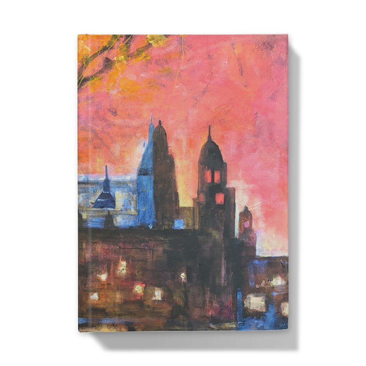 Kelvingrove Art Gallery dusk journal with vibrant cityscape canvas print