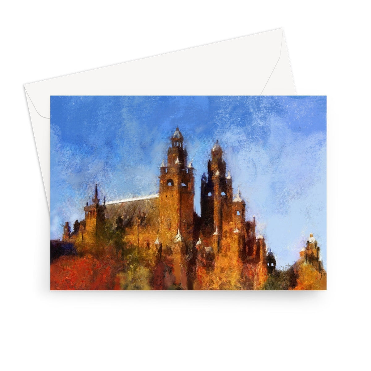 Watercolor Palacio de las Cortes Madrid greeting card