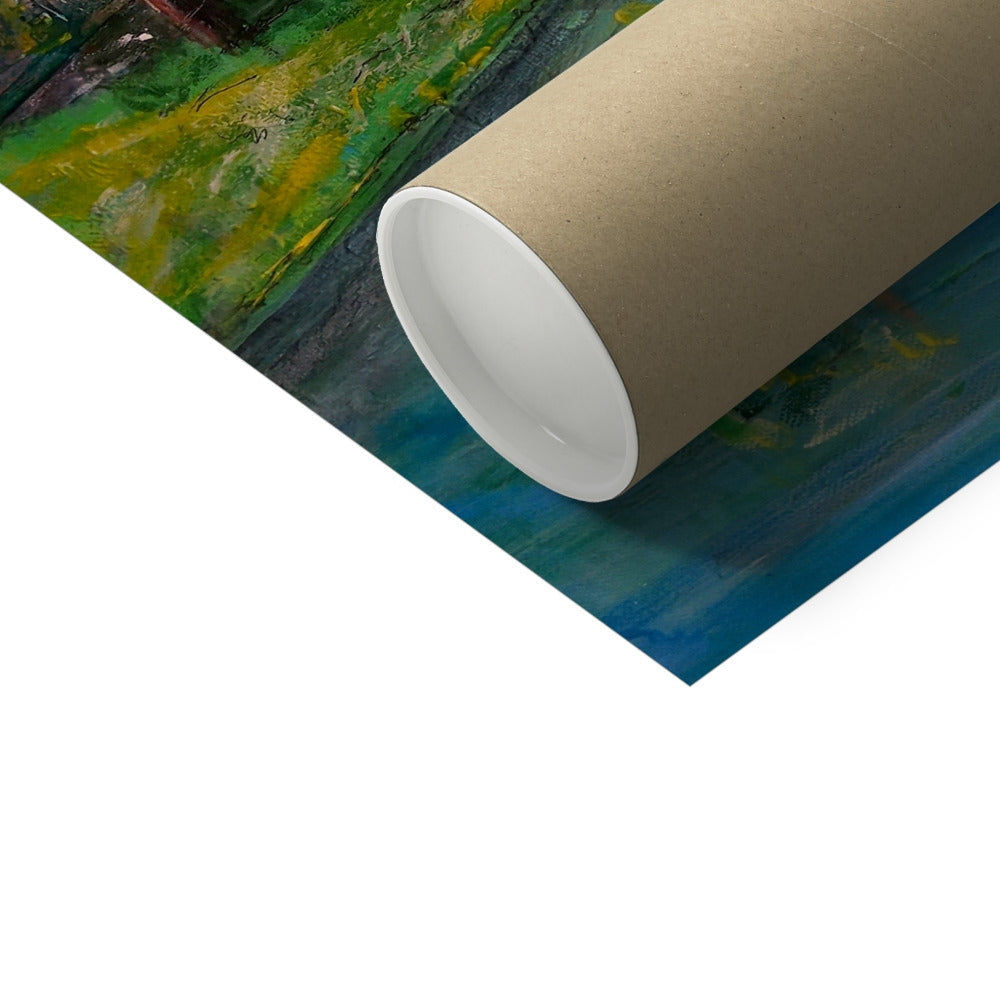 Kenmore Bridge Artist Proof print in brown tube with colorful abstract wrap