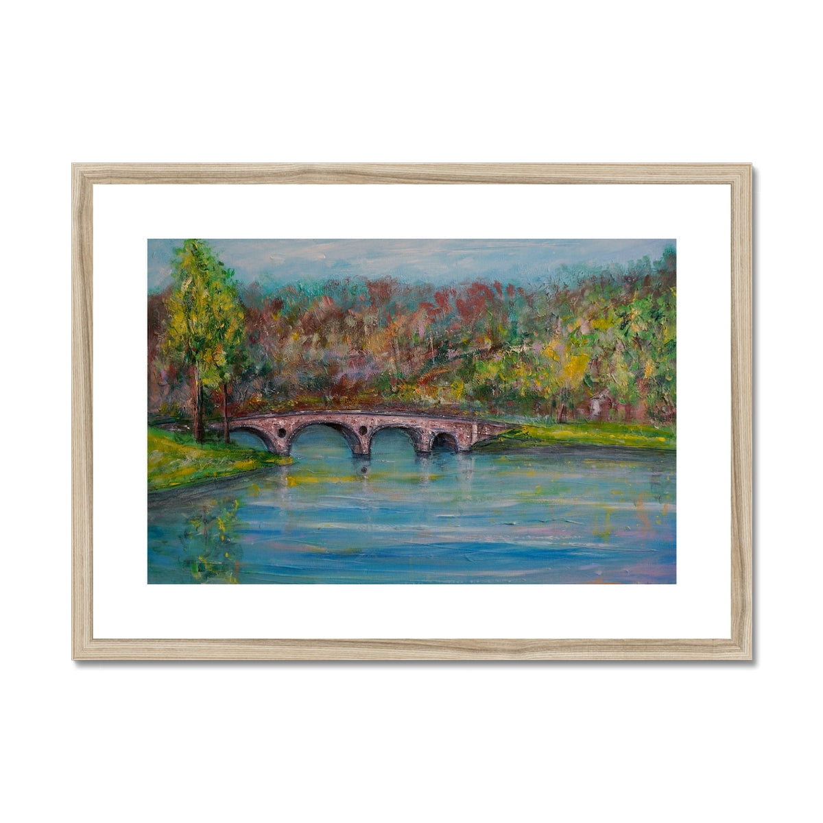 Kenmore Bridge Art Prints: Wooden Framed Bridge Painting