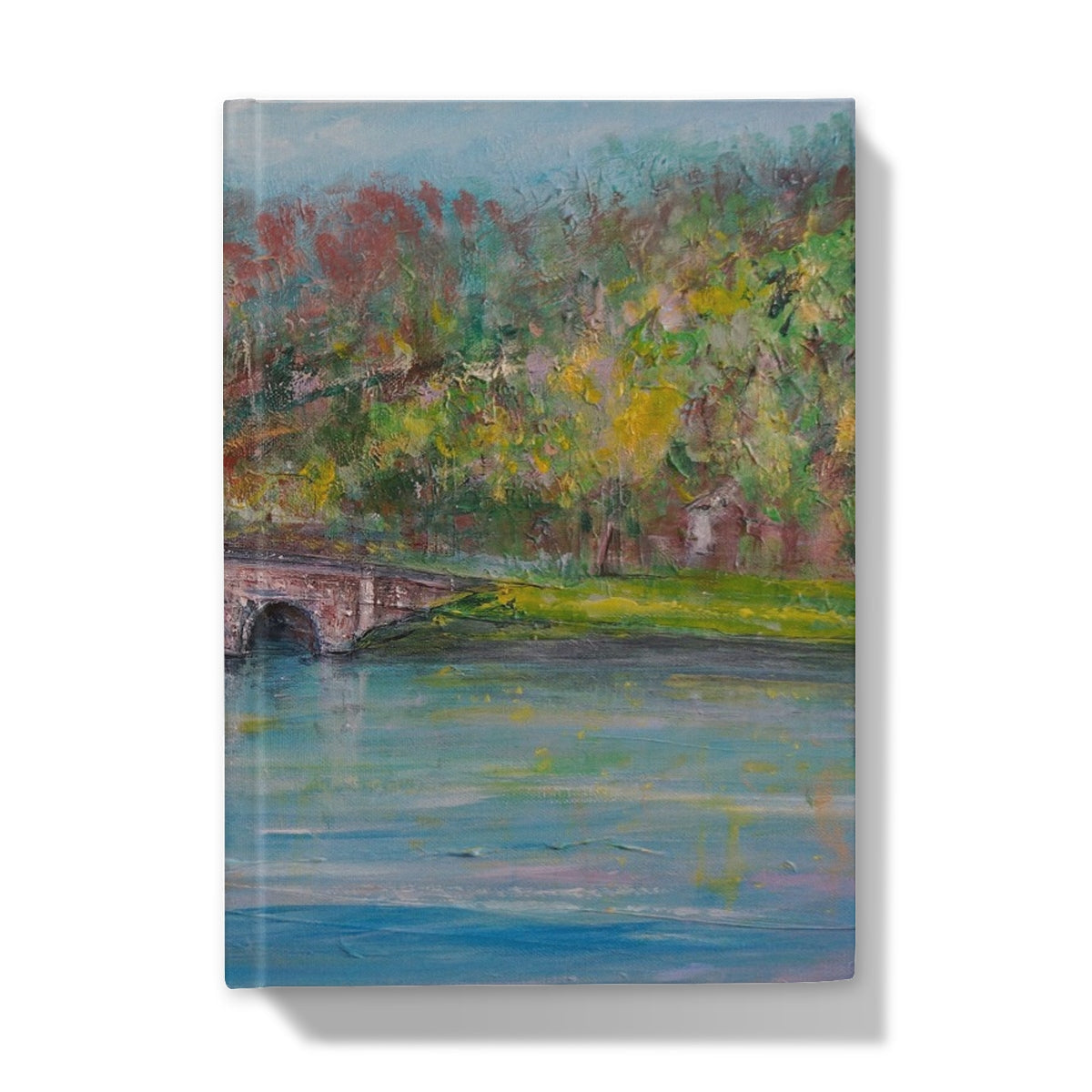 Blue and green watercolor Kenmore Bridge landscape journal cover