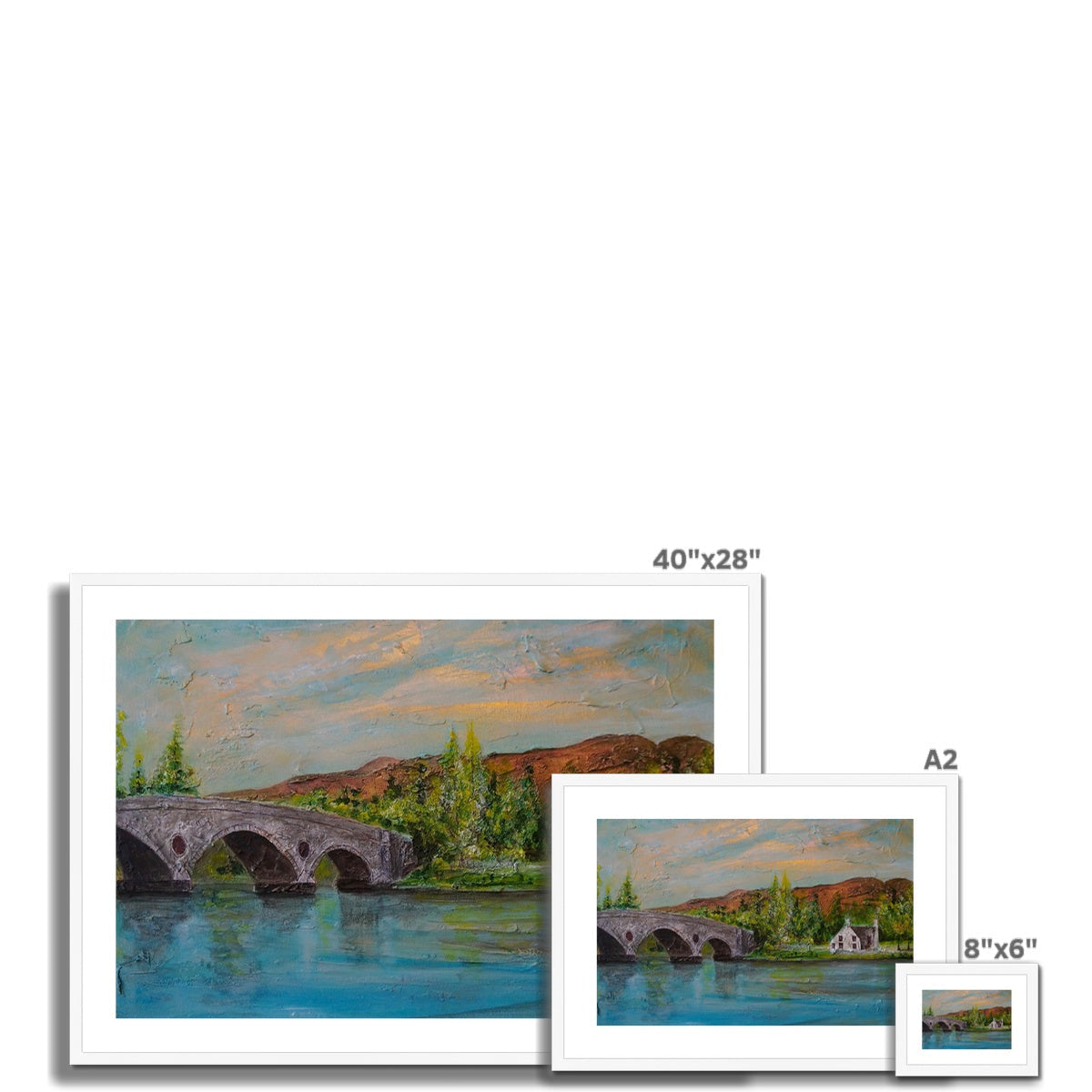 40x28 Inch Framed Kenmore Bridge II Landscape Painting