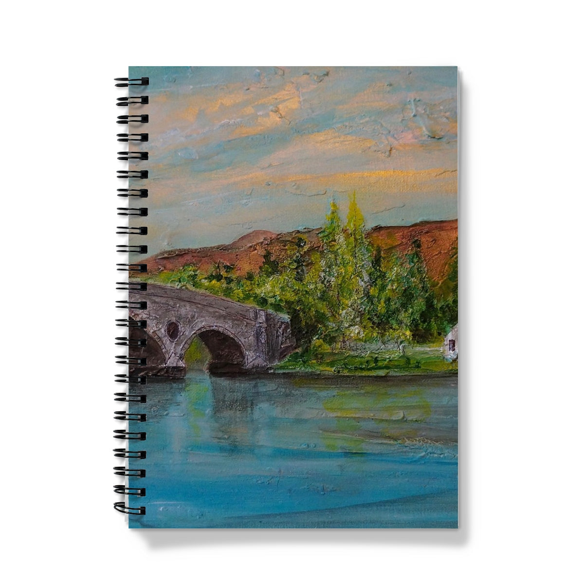 Kenmore Bridge II notebook with stone bridge and river cover