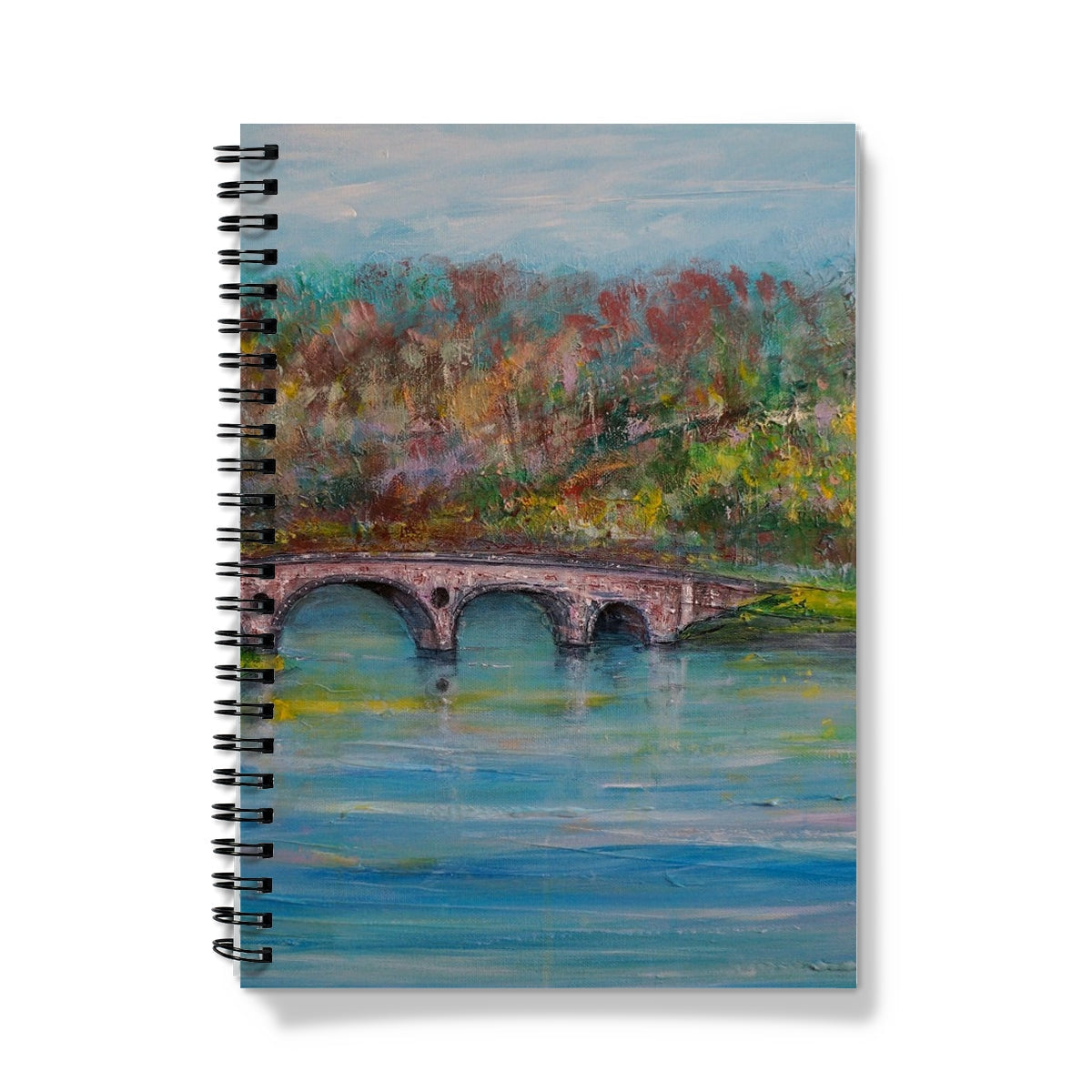 Kenmore Bridge spiral notebook with autumn foliage cover