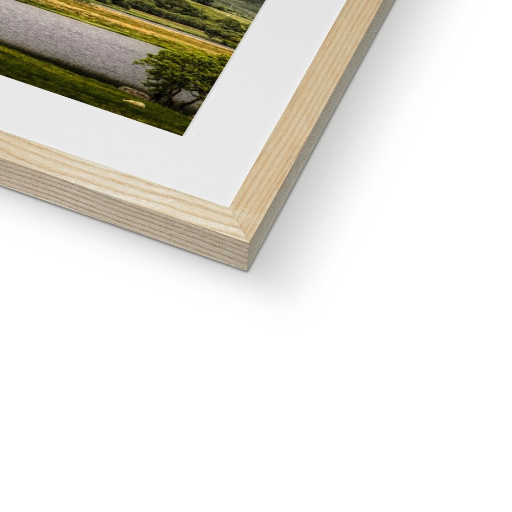Kilchurn Castle green landscape print in wooden frame with white mat