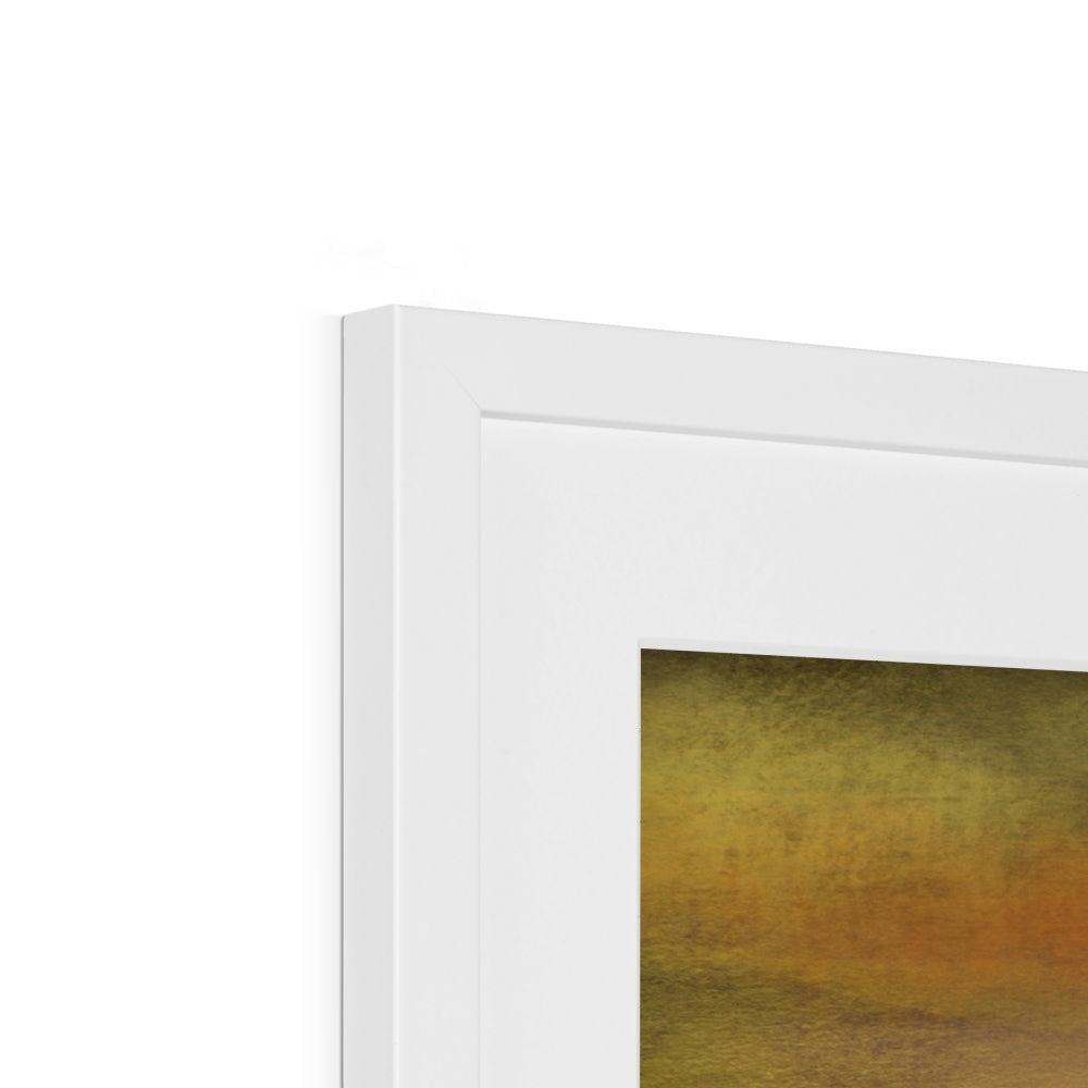 Kings Cave Sunset Arran Art Print in White Matte Rectangular Frame