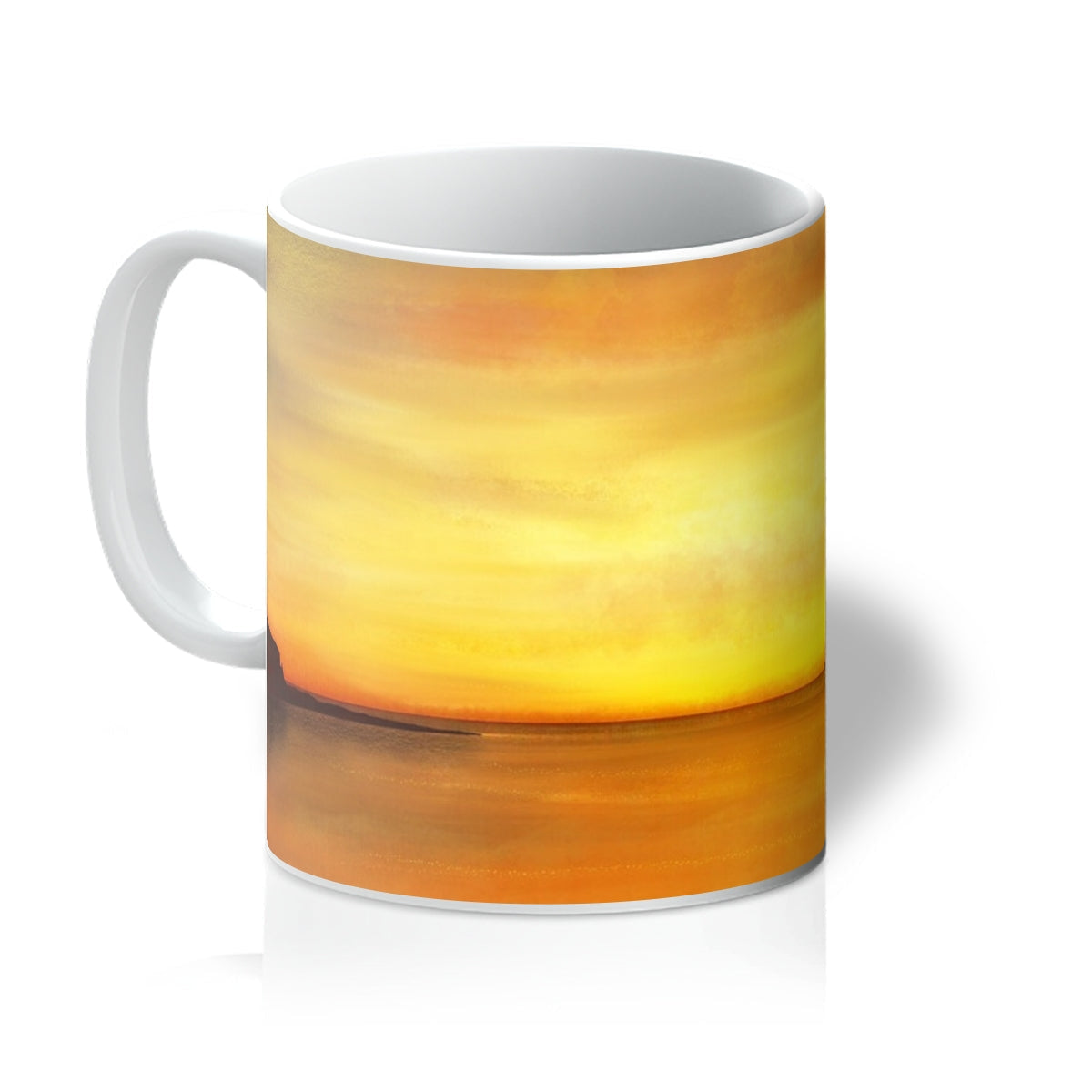 Kings Cave Sunset Arran Mug: Ceramic with glossy orange-yellow sunset design