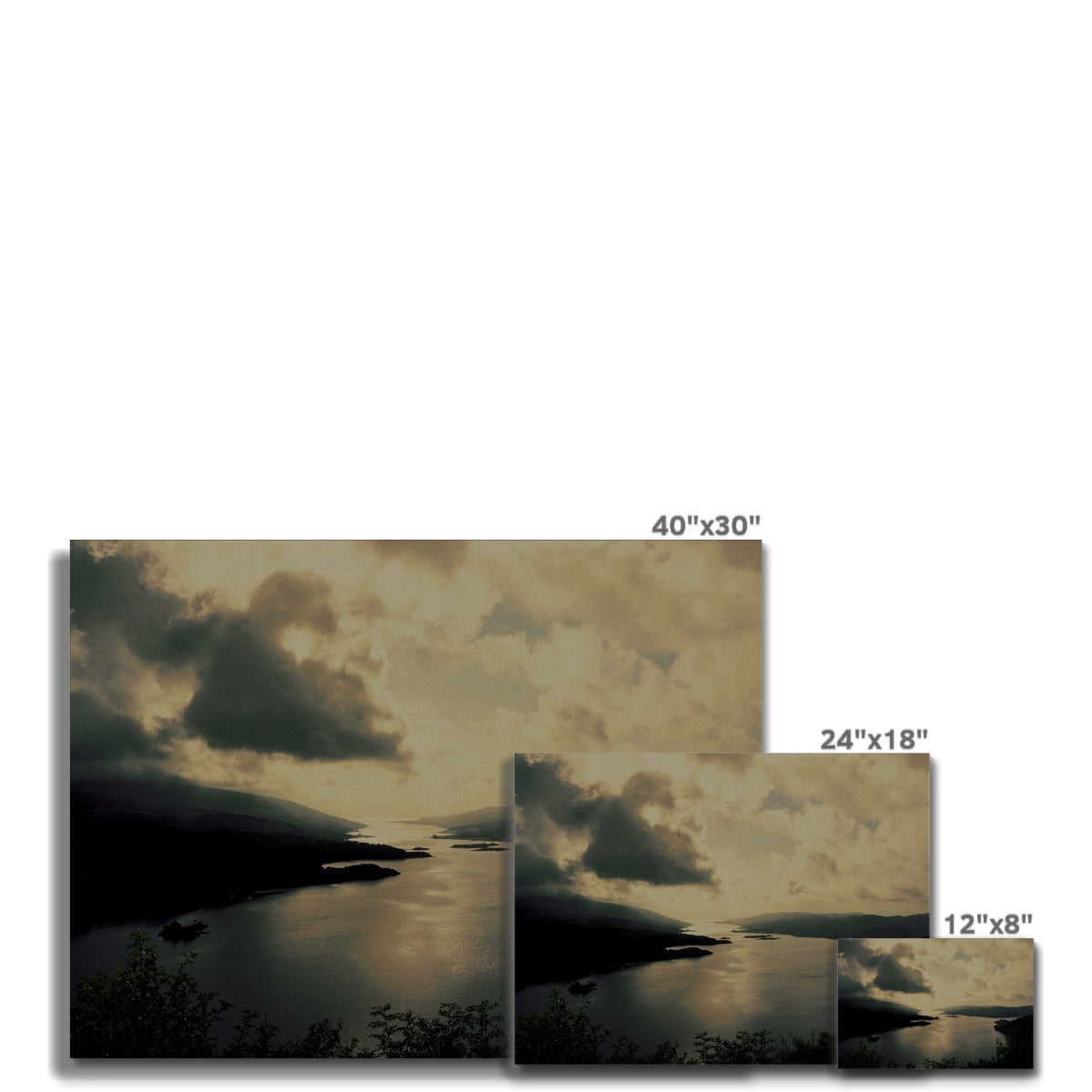 40x30-inch The Kyles of Bute canvas print of dramatic cloudy sky reflecting on water