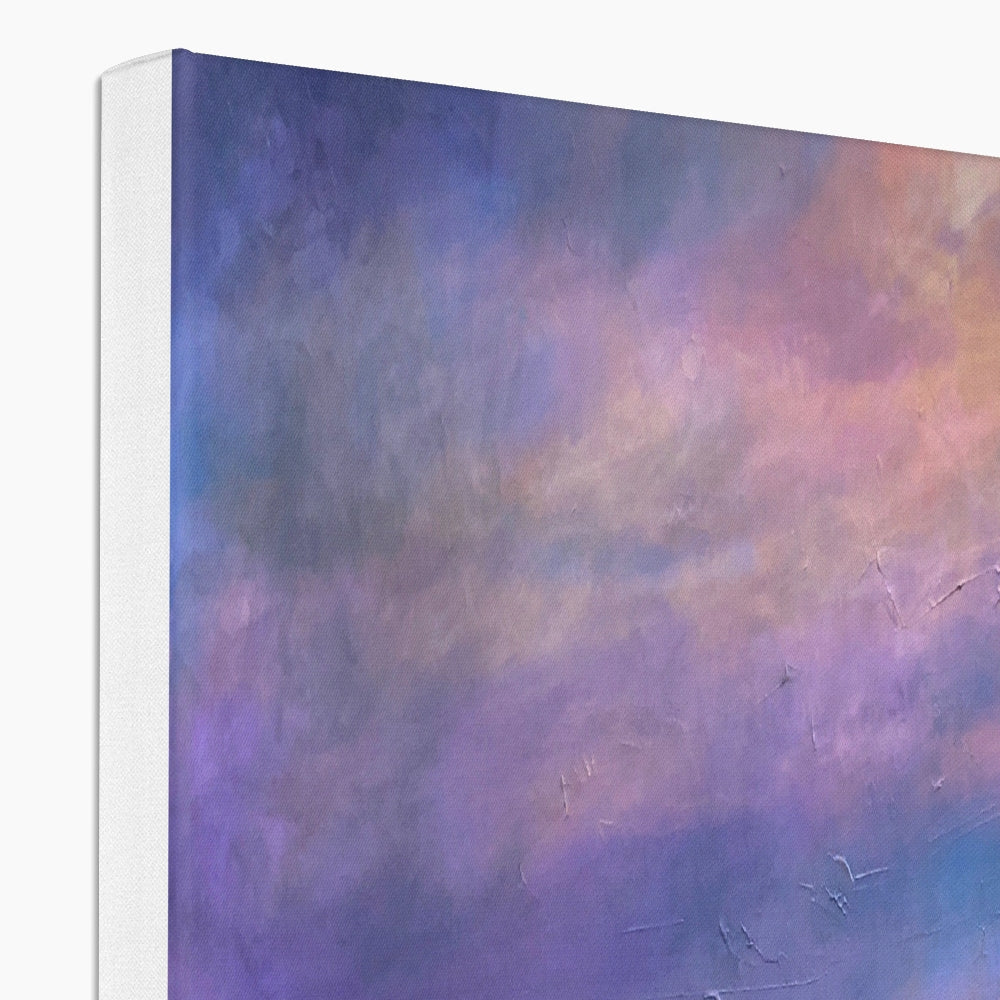 Lamlash Dusk lavender and teal abstract textured canvas wall art