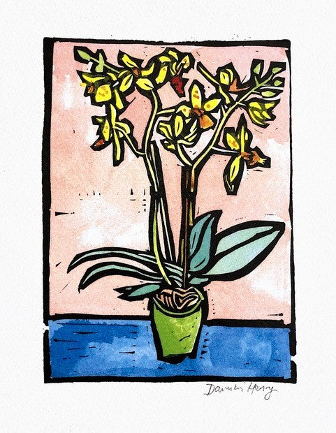 Large "Flowers" Pink Framed