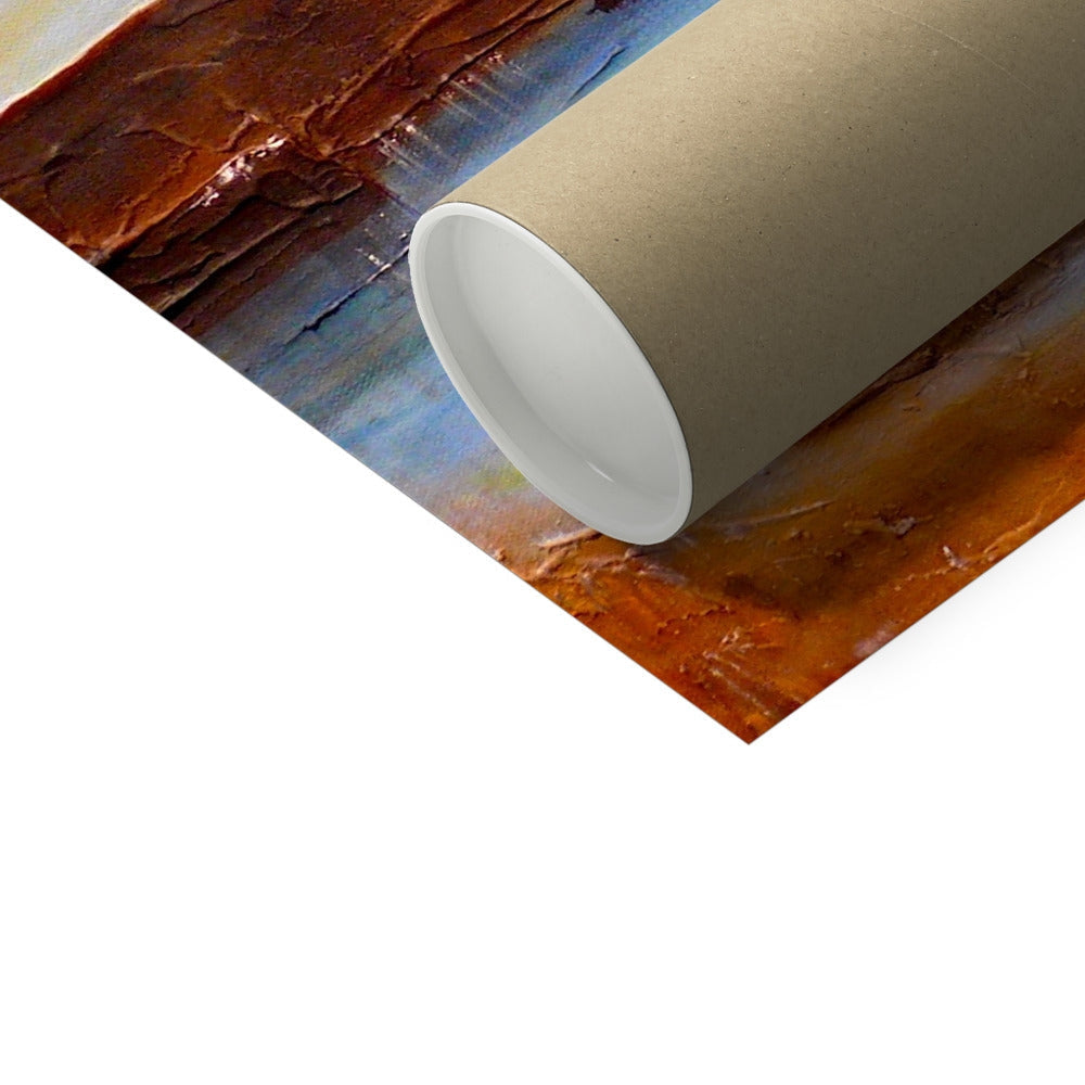 Brown cardboard tube with foil lining for The Last Ferry To Dunoon print