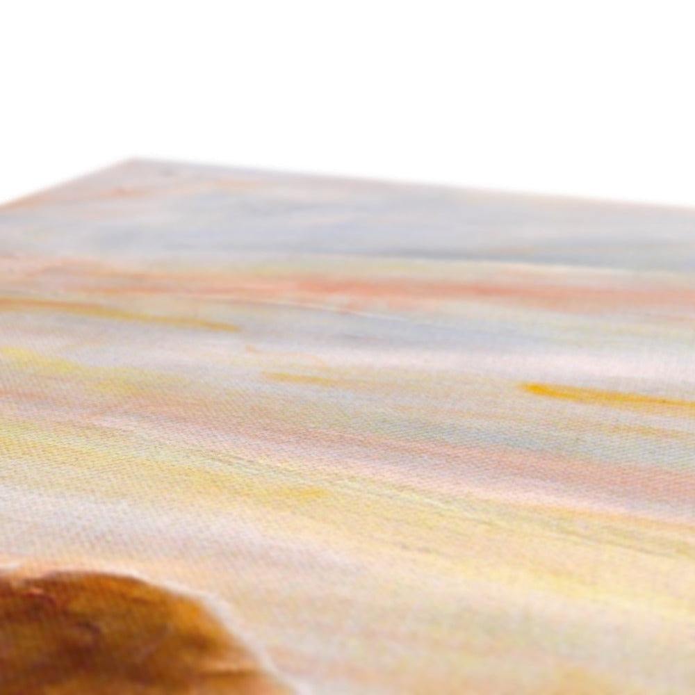 Pastel striped textured rug in vibrant colors for The Last Ferry To Dunoon canvas print