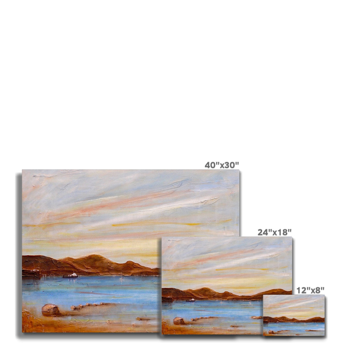 40x30 inch canvas print of The Last Ferry To Dunoon serene sunset coast